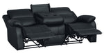 Clarkdale Black Vinyl Manual Recliner Sofa