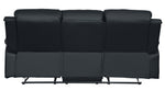 Clarkdale Black Vinyl Manual Recliner Sofa