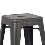 Clelia 2 Distressed Black Metal Counter Height Stools