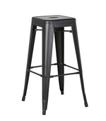 Clelia 2 Matte Black Metal Bar Stools