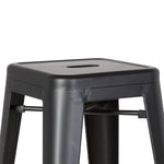 Clelia 2 Matte Black Metal Bar Stools