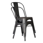 Cole 2 Distressed Black Metal Side Chairs