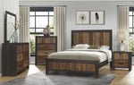 Cooper Multi-Tone Wire Brushed Finishes Wood Queen Bed