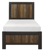 Cooper Multi-Tone Wire Brushed Finishes Wood Twin Bed