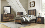 Cooper Multi-Tone Wire Brushed Finishes Wood Twin Bed