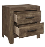 Corbin Rustic Brown Wood 2-Drawer Nightstand