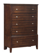 Cotterill Dark Cherry Wood 5-Drawer Chest