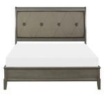 Cotterill Gray Wood/Faux Leather Queen Bed