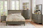 Cotterill Gray Wood/Faux Leather Queen Bed