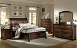 Cumberland Brown Cherry Wood Full Bed with Storage