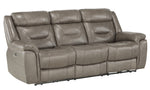 Danio Brownish Gray Leather Power Recliner Sofa