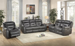 Danio Dark Gray Leather Power Recliner