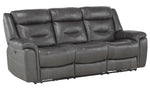 Danio Dark Gray Leather Power Recliner Sofa