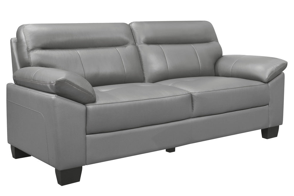 denizen gray leather sofa