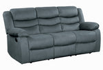 Discus Gray Fabric Manual Recliner Sofa