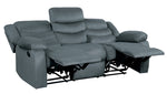 Discus Gray Fabric Manual Recliner Sofa