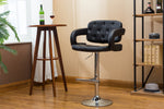 Doretta Black PU Leather Barstool AC Pacific