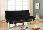 Odel Contemporary Black Velvet/Leatherette Sofa Bed