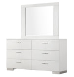 Felicity 5-Pc Glossy White King Panel Bedroom Set