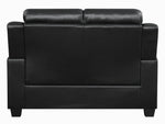 Finley Black Leatherette Loveseat