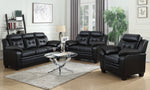 Finley Black Leatherette Sofa