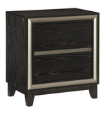 Grant Ebony Wood 2-Drawer Nightstand