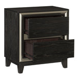 Grant Ebony Wood 2-Drawer Nightstand