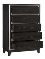 Grant Ebony Wood 5-Drawer Chest