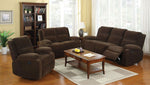 Haven Dark Brown Fabric Manual Recliner Sofa