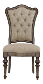 Heath Court 2 Brown Fabric/Brown Oak Wood Side Chairs