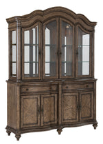 Heath Court Brown Oak Wood Buffet with Hutch