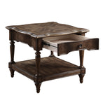 Heath Court Brown Wood End Table with Drawer & Shelf