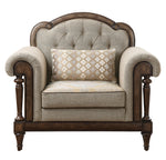 Heath Court Neutral Hued Brown Textured Fabric Chair