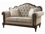 Heath Court Neutral Hued Brown Textured Fabric Loveseat