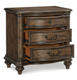 Heath Court Oak Wood 3-Drawer Nightstand