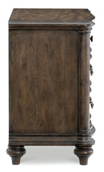 Heath Court Oak Wood 3-Drawer Nightstand