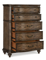 Heath Court Oak Wood 5-Drawer Chest