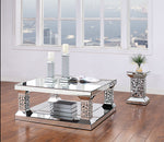 Kachina Mirrored End Table with Faux Crystals