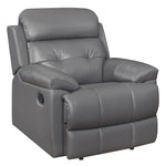 Lambent Dark Gray Leather Manual Recliner