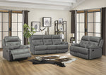 Lambent Dark Gray Leather Manual Recliner