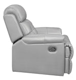 Lambent Silver-Gray Leather Manual Recliner