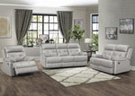 Lambent Silver-Gray Leather Manual Recliner