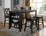 Lana 2 Gray Wood/Fabric Counter Height Chairs