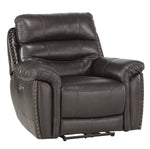 Lance Brown Leather Power Recliner