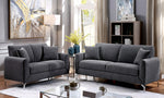 Lauritz Gray Linen-like Fabric 2-Seat Sofa