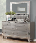 Leighton Metallic Mercury Wood Frame Dresser Mirror