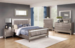 Leighton Metallic Mercury Wood Queen Panel Bed