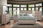 Lonan Natural Finish Wood Full Bed