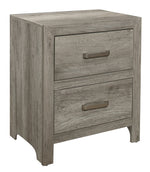 Mandan Gray Wood 2-Drawer Nightstand