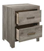 Mandan Gray Wood 2-Drawer Nightstand